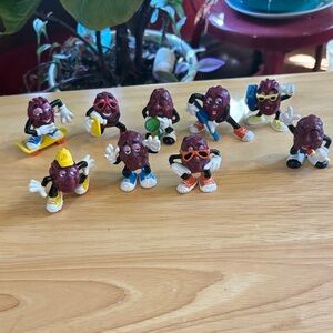 Vintage 80s California Raisins Figurine Lot - Set of 9